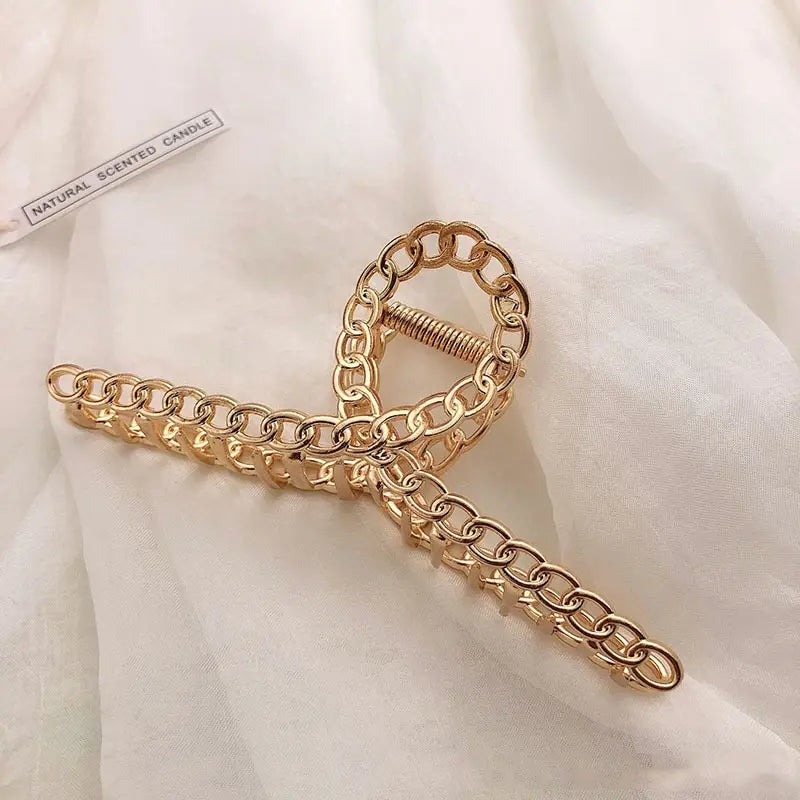 GoldHollow Geometric Hair Clips Metal Hair Claw Cross Hairclip Headband Hairpin Sliver Hair Crab Women Fashion Hair