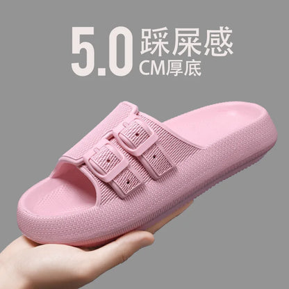 New Summer Fashion Men's Slippers Casual Sporty Plus Size EVA Outsole Couple Style Thick Bottom Slippers Trendy