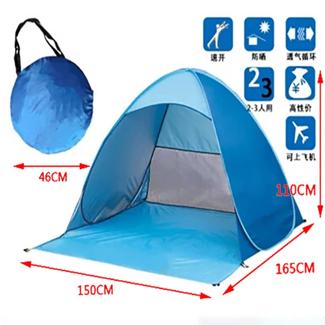 Quick Automatic Opening beach tent sun shelter UV-protective tent shade lightwight pop up open for outdoor camping fishing