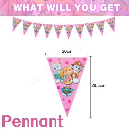 Pink Paw Patrol Skye Birthday Party Decorations Skye Foil Latex Balloons  Tableware Plate Backdrop For Kids Girls Party Supplies