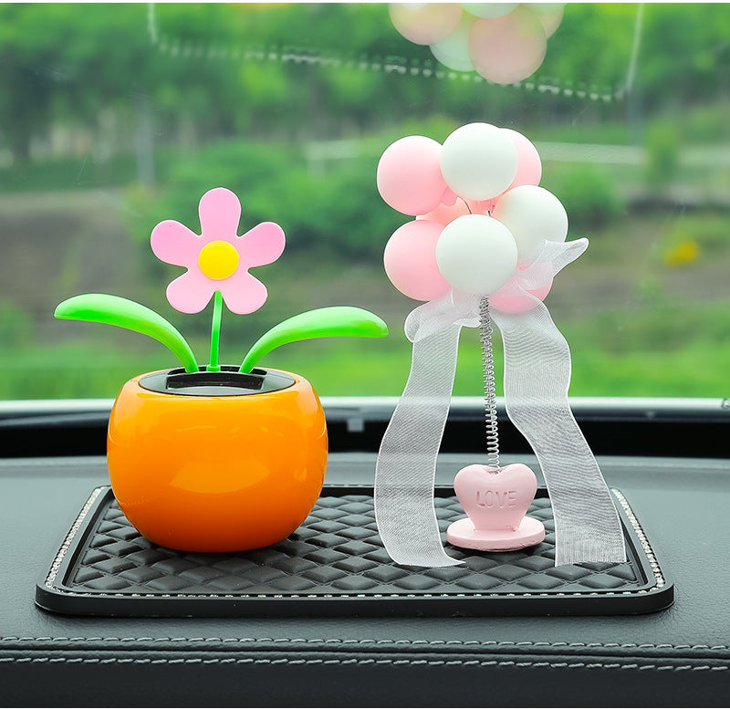 Solar Powered Automatic Swinging Sunflower Dancing Animated Flower Toy Car Interior Decorations Styling Home Decoration