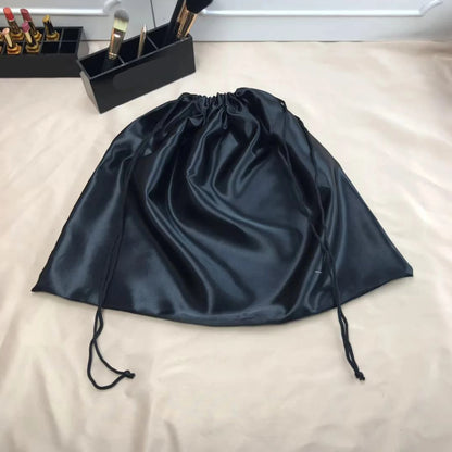 Large Silk Satin Hair Bag Drawstring Bag Wigs Makeup Jewelry Wedding Party Favors Storage Dust Proof Packaging Reusable Bags