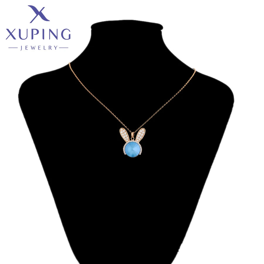 Xuping Jewelry Fashion Copper Alloy Rabit Animal Crystals Pendant Necklaces for Women Brithday Gift X000672375