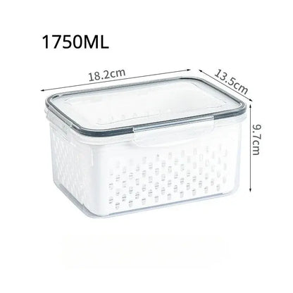 1/2/3pcs Refrigerator Storage Box Fridge Organizer Fresh Vegetable Fruit Drain Basket Storage Container Pantry Kitchen Organizer