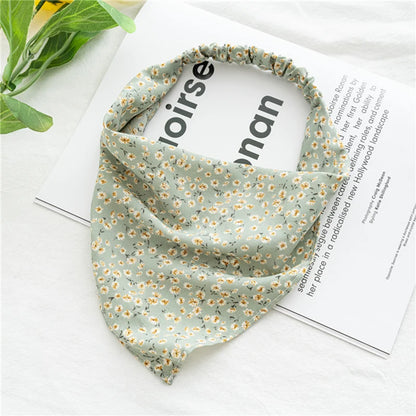 New Boho Triangle Bandanas Cotton Floral Print Elastic Hair Bands Headband Hairband Scrunchies Hair Scraf Girls Hair Accessories