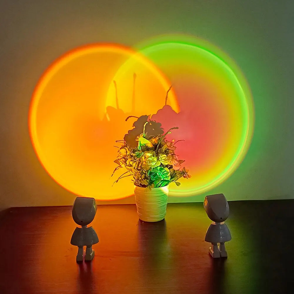 LED Astronaut Sunset Light Rainbow Projection Night Light USB Charging Touch Control for Bedroom and Game Room Decoration