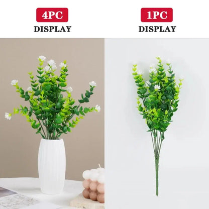 1 Bundle Artificial Flowers Outdoor UV Resistant Greenery Shrubs Plants Fake Flower for Kitchen Office Wedding Garden Decor