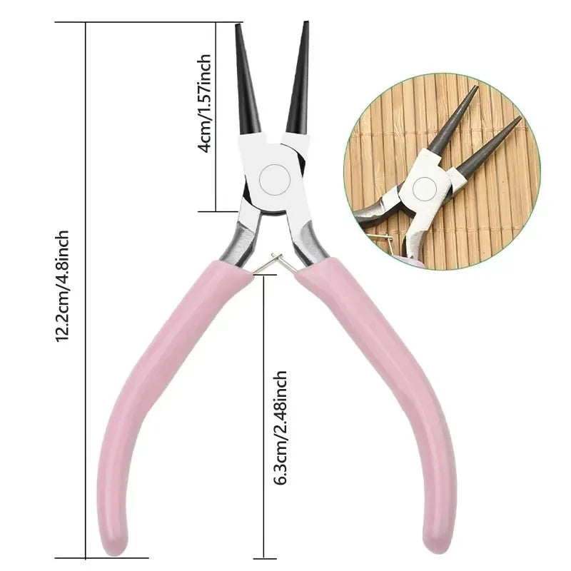 Mini DIY Jewelry Pliers 5" Handcraft with Needle Nose/Round Nose /Long Nose/Bent Nose /Zipper Pliers Linesman For Beading Toolss