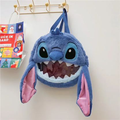 HOT Stitch See-through Bag Plush Doll Backpack Girls Large Capacity Cute Funny Backpack Anime Kawaii Cartoon School Bag Mochila