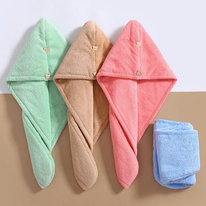 10Pcs Quick Dry Hair Quick Drying Microfiber Towels Bathroom Bathroom Accessories Nursing Cap With Buckle Sauna Spa Towel Bath