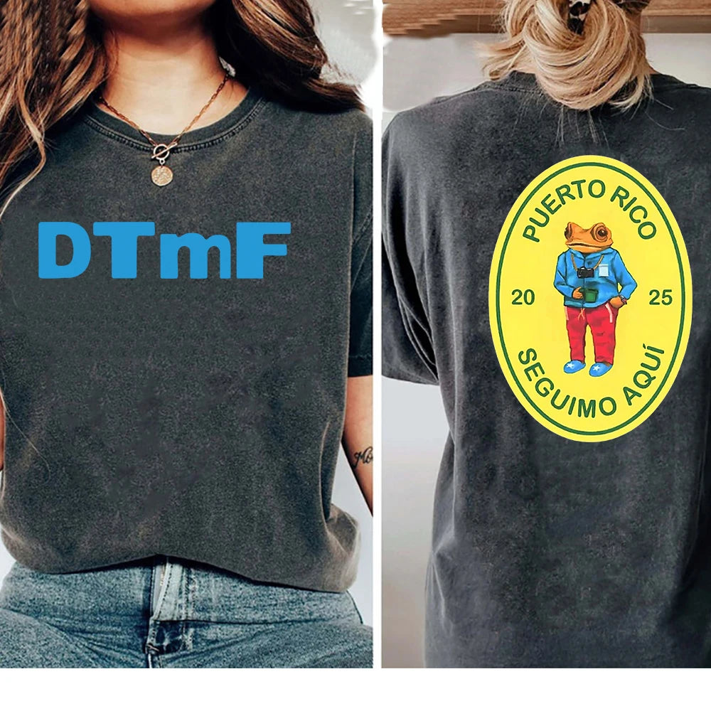 100% Cotton Tee Shirt BAD BUNNY 2025 New Album T Shirts DTMF Debí Tirar Más Fotos Men/women TShirt Oversize Mineral Wash Tops