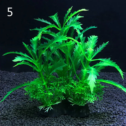 Artificial Aquarium Decor Plants Water Weeds Ornament Aquatic Plant Fish Tank Grass Decoration Accessories 14cm