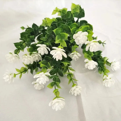 1 Bundle Artificial Flowers Outdoor UV Resistant Greenery Shrubs Plants Fake Flower for Kitchen Office Wedding Garden Decor