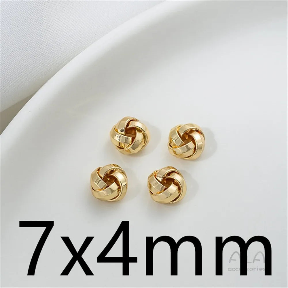 14K Gold Wrapped Knot Twisted Ring Separated Bead Sleeve Accessories Handmade DIY Earrings Bracelets Handmade Materials K053