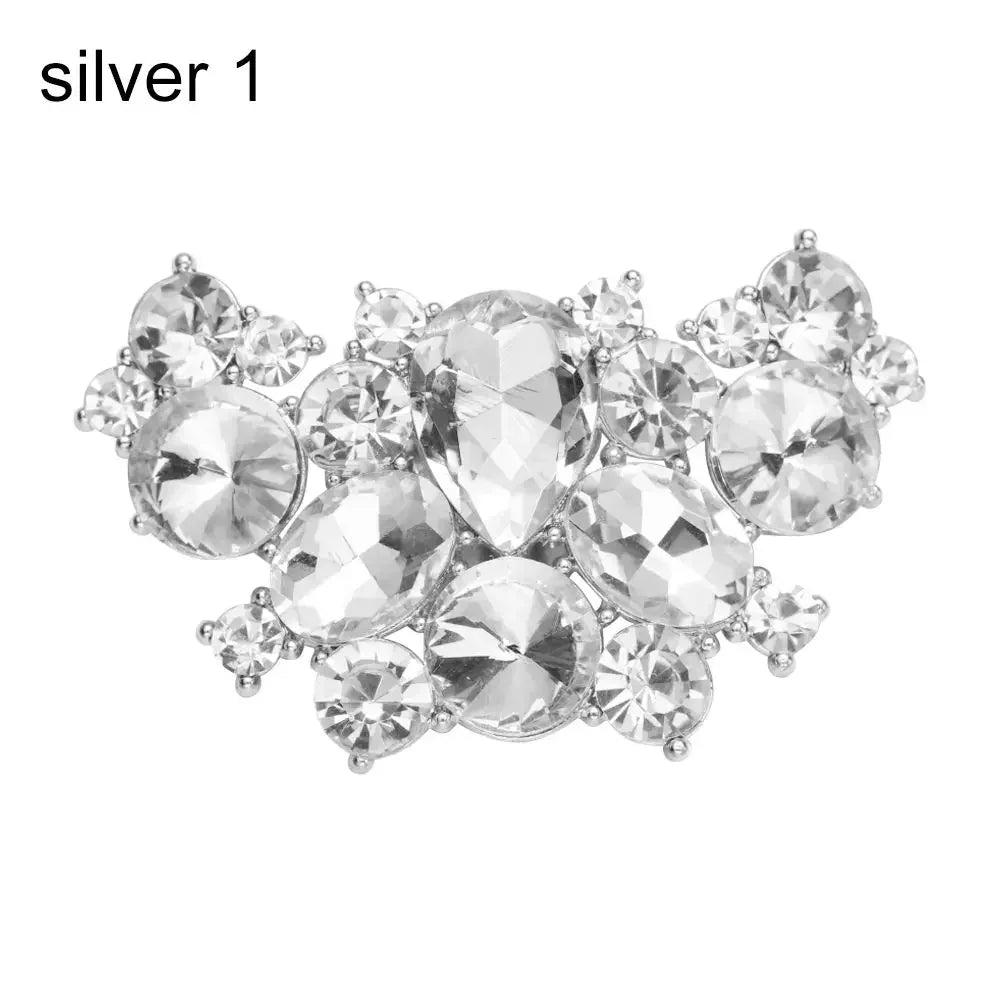 1PC Shiny Crystal Shoes Decorations Clip Women High Heel Rhinestone Charm Buckle Bag Pendant Brooch Wedding Bride Accessories