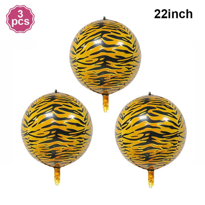 32Inch Leopard Cheetah Big Helium Foil Balloons Leopard Number 0-9 Balloons Kids Jungle Safari Animal Birthday Party Decorations