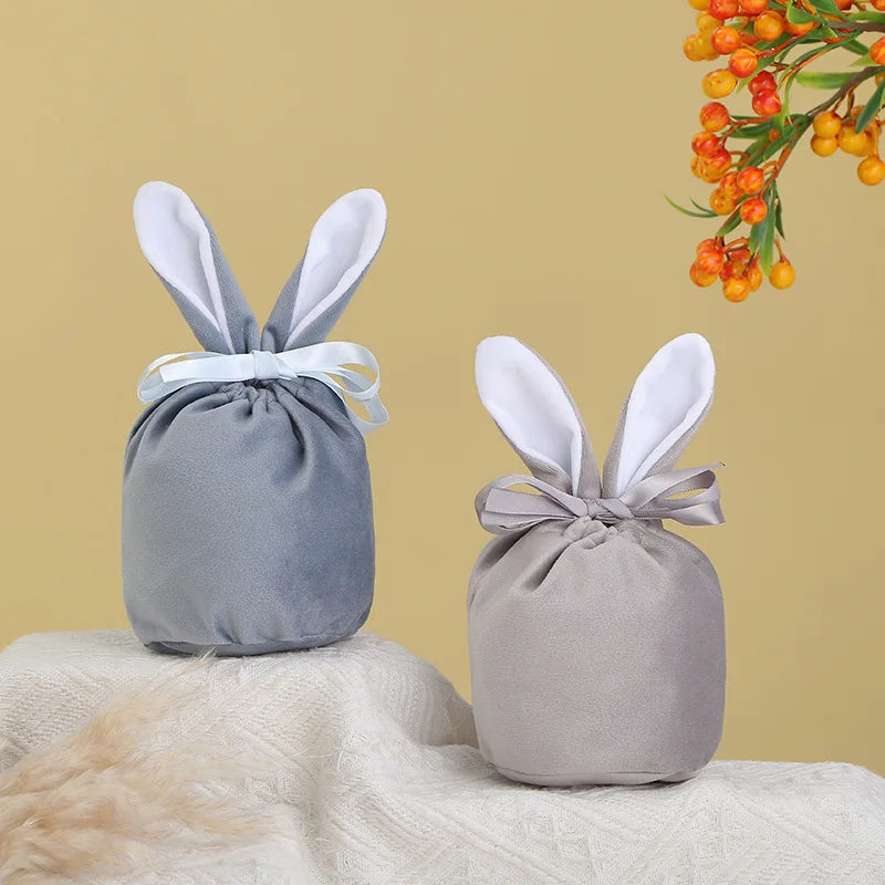 Easter Candy Bag Chocolate Bags Cloth Pouch Cute Bunny Gift Packing Bags Ears Design Birthday Wedding Party Jewelry Organizer