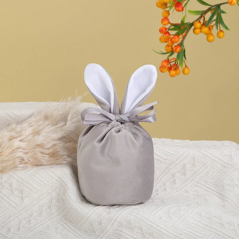 Easter Candy Bag Chocolate Bags Cloth Pouch Cute Bunny Gift Packing Bags Ears Design Birthday Wedding Party Jewelry Organizer