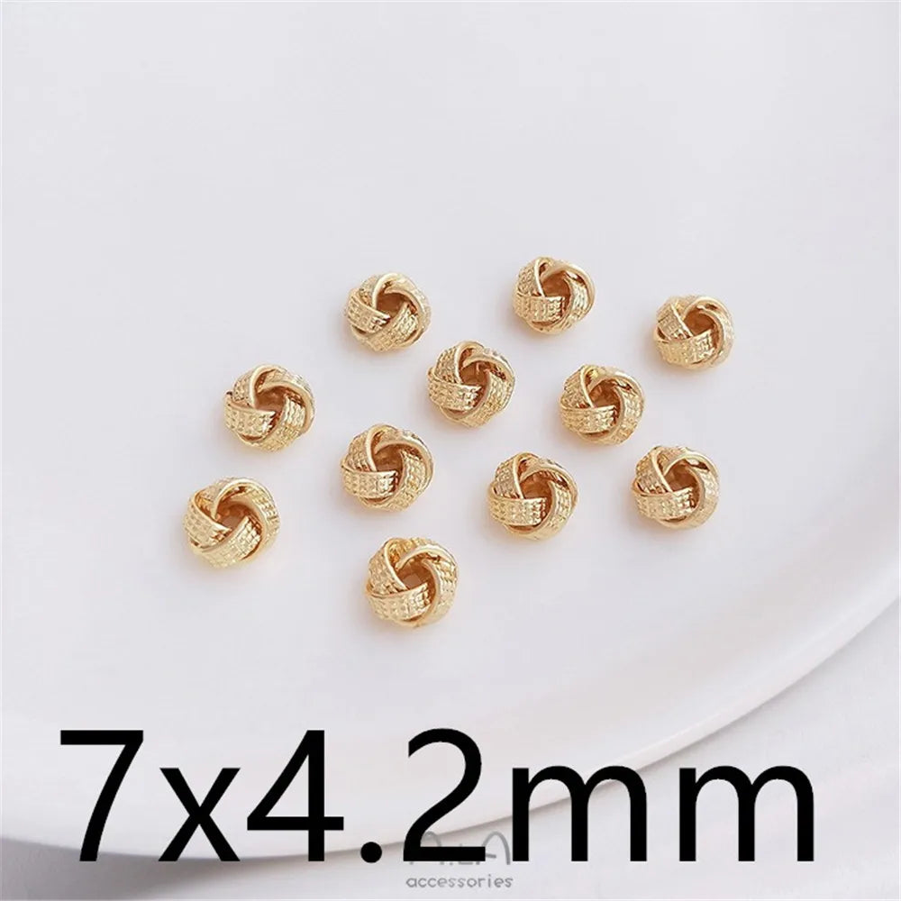 14K Gold Wrapped Knot Twisted Ring Separated Bead Sleeve Accessories Handmade DIY Earrings Bracelets Handmade Materials K053