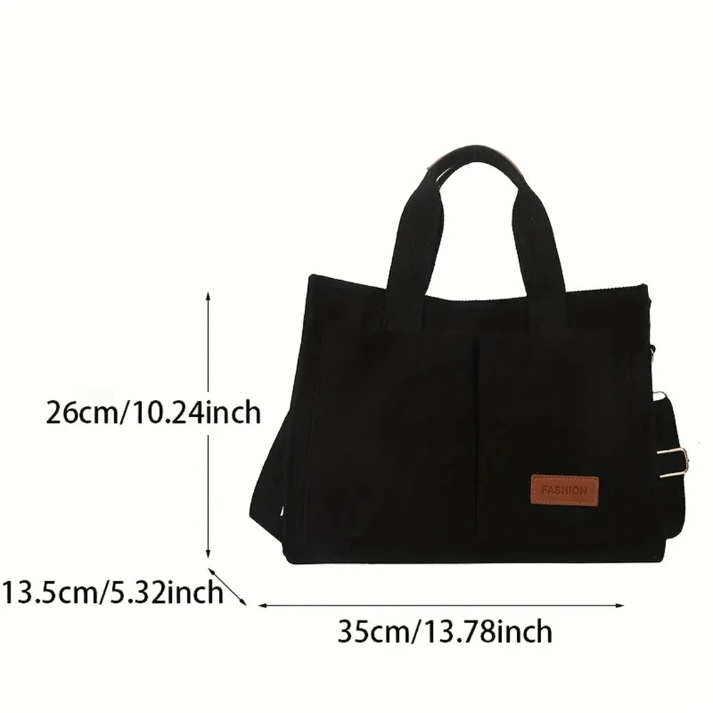 1Pc Women's Corduroy Tote Bag Large Capcity Handbags for Women Commuting Women's Bag Messenger Shoulder Bag Female Handbag