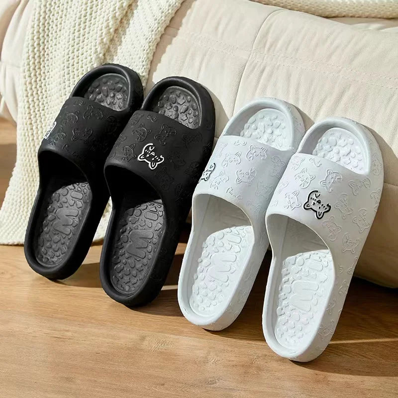 Women Summer EVA Slippers Indoor Home Bath Non Slip Soft Wide Comfort Couple Slippers Unisex Outdoor Beach Flip Flops Men Slides