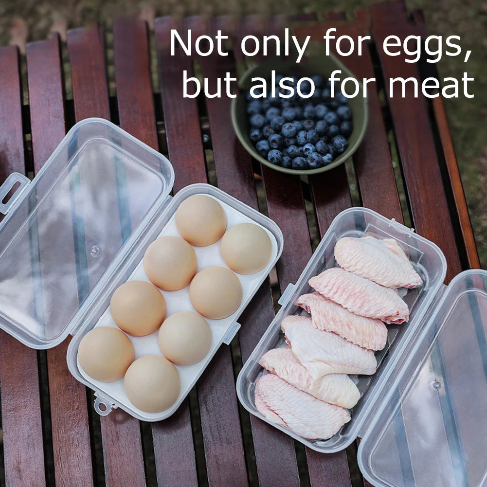 Portable Eggs Box Case Shockproof Egg Holder Kitchen Container Case Transparent Kitchen Organizer for Outdoor Camping Picnic