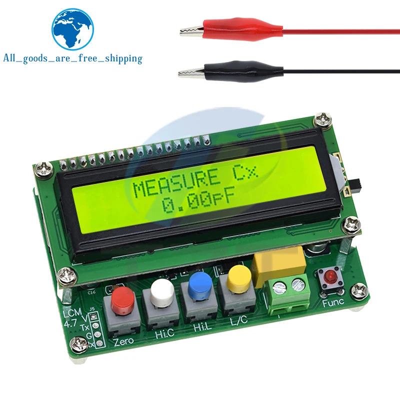 TZT LC-100A Digital LCD Capacitance Inductance Meter LC Meter 1pF-100mF 1uH-100H LCD Display High Precision Fully functional