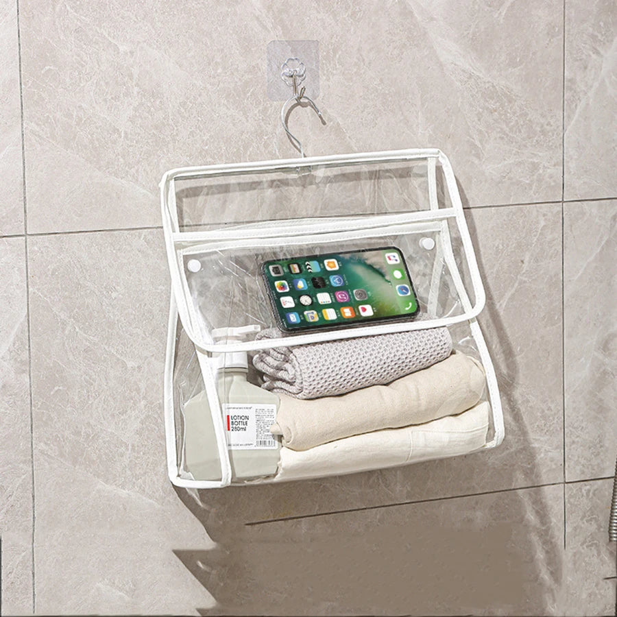 1PCS Transparent Washing Bathroom Waterproof Hanging Bag Storage Bag Student Bathroom Clothes Wall Toys Hanging Bag