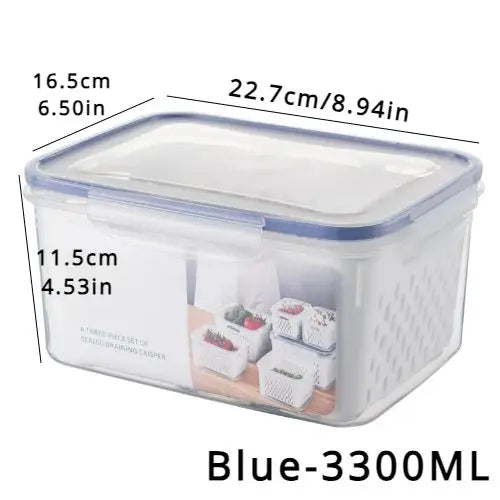 1/2/3pcs Refrigerator Storage Box Fridge Organizer Fresh Vegetable Fruit Drain Basket Storage Container Pantry Kitchen Organizer