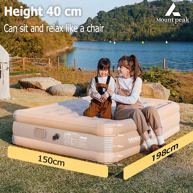 Interior Air Mattress Glamping Mats PVC Inflatable Sleeping Mattress Luxury 2 Person Camping Bed Mat Built-in Pump Thicken Mat