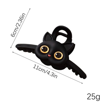 Cute cat large plate hairpin on the back of the woman's head, shark clip grip clip hairpin head