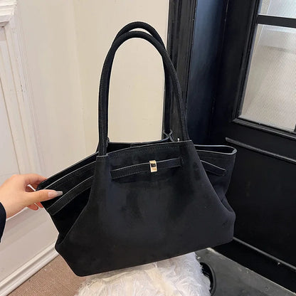 2025 New Suede Leather Underarm Shoulder Bag For Women Fashion Large Capacity Handbag Design Wedding Commuter Crossbody Tote Bag