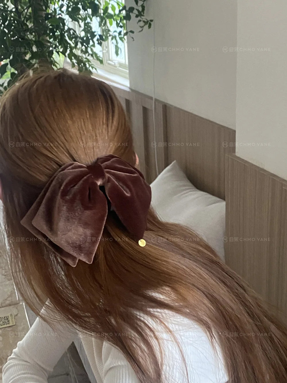 Purple Advanced Feeling Bow Hair Claw Velvet Bowknot Hairpin Crab Clip Back of Head Barrettes For Women Girls Hair Accessories