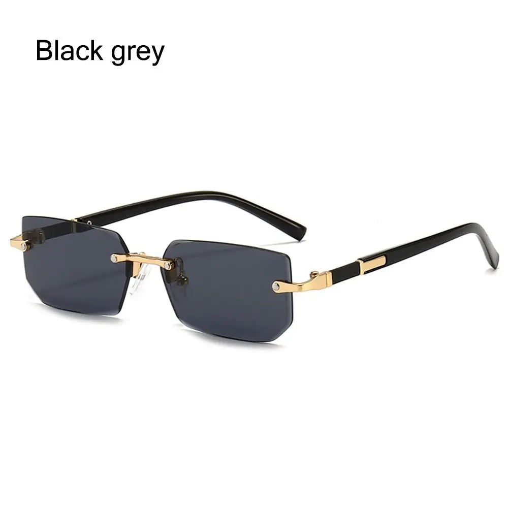 UV400 Protection Rimless Rectangle Sunglasses Trendy Y2K Eyewear Shades for Women & Men