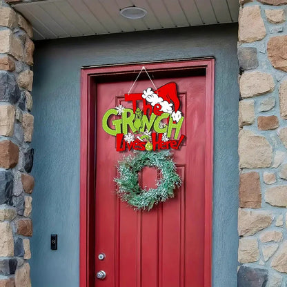 Christmas Decorations Hanging Sign - Christmas Wooden Door Sign Thief Stole Decor for Holiday Xmas Door Wall Tree Decorations In