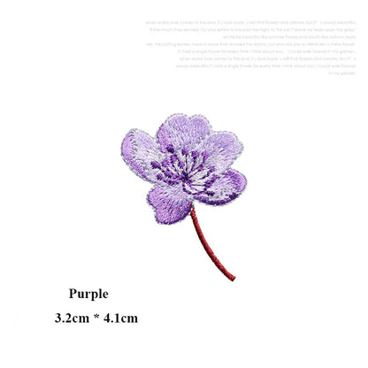 Small Begonia Blossoms Flower Patch Iron on Applique Floral Patch for Clothes Fabric Iron to Stick DIY Coat Jeans Accessories