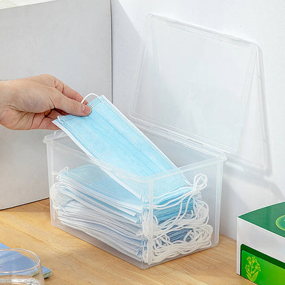 1 Large Capacity Desktop Storage Box, Stackable Clamshell Box, Suitable For Bathroom, Kitchen, Office, Transparent Storage Box