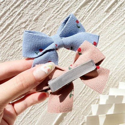 5Pcs/Set Hairpins for Kids Cute Plaid Print Star  Sweet Headband Hair Clips Children Girls Barrettes Fashion Bow Accessories