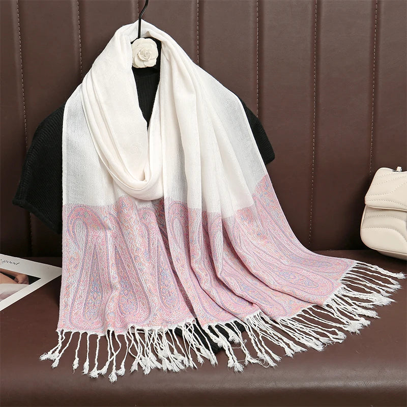 2024 Luxury Thick Cashmere Scarf Women Print New Wraps Pashmina Travel Poncho Warm Blanket Winter Bufanda Shawl Female Stoles