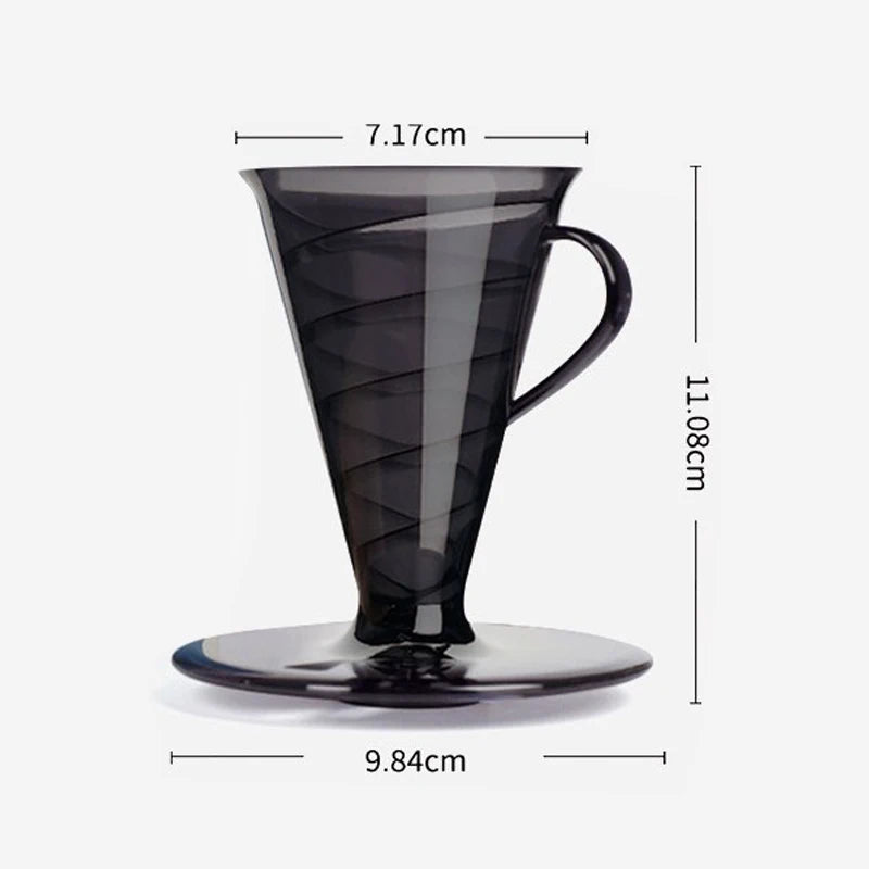 1-2Cups Coffee Dripper,Person Pour Over Coffee Filter Holder,Paperless Reusable for Coffee Maker,Easy to Use Brew Espresso,Resin