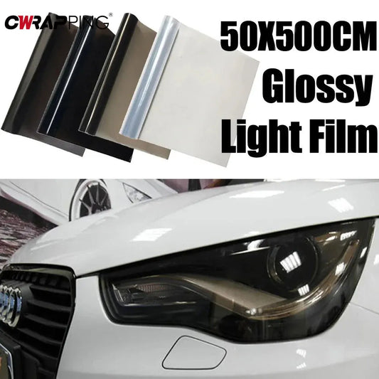 50*500cm Gloss Transparent Light Black Smoke Film Headlight Taillight Wrap Cover Film Foil Sticker Cover Armored Film for Cars