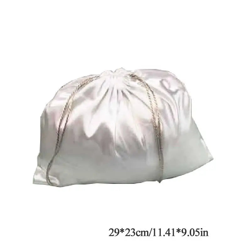 Large Silk Satin Drawstring Bag Hair Bag Wigs Makeup Jewelry Wedding Party Storage Dust Proof Packaging Bags Reusable Organizer