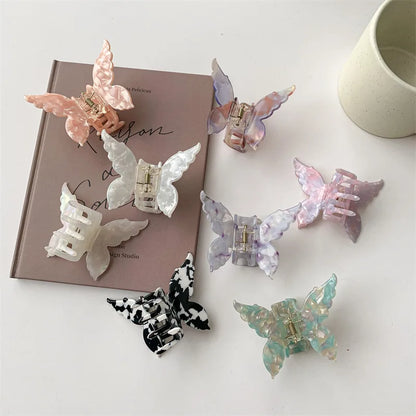 Acetate Material Butterfly Clip Pink Butterfly Clip Retro Back Of The Head Hair Accessories For Women