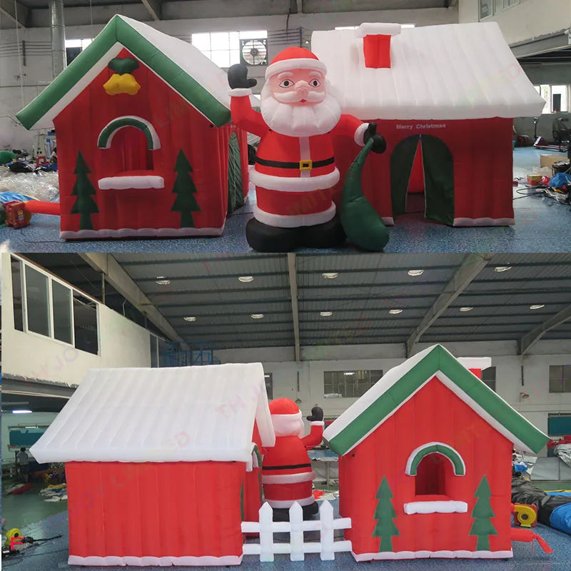 New Design 3x3m Outdoor Santa Grotto Inflatable Christmas House Tent Inflatable Cabin Decoration For Events