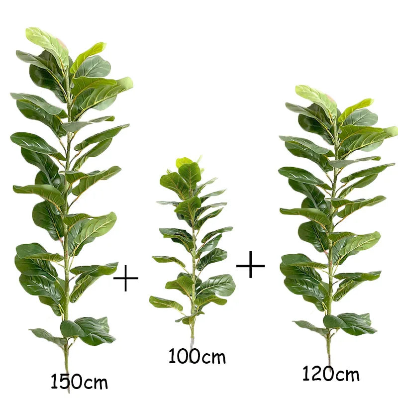 150cm Tropical Tree Large Fake Ficus Lyrata Plant Artificial Ficus Plants Branches Plastic Fake Leafs For Home Office Shop Decor