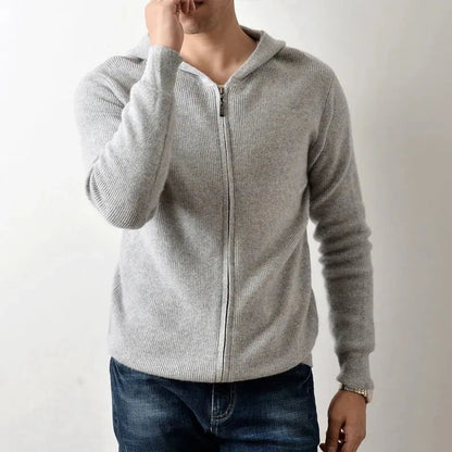 2023 Autumn/Winter New Simple Solid Knitted Cardigan Cashmere Sweater Coat Men's Fashion Fashion Brand Versatile Casual Top Tren