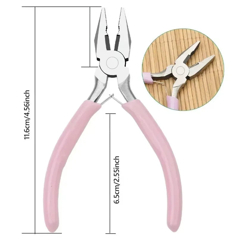 Mini DIY Jewelry Pliers 5" Handcraft with Needle Nose/Round Nose /Long Nose/Bent Nose /Zipper Pliers Linesman For Beading Toolss