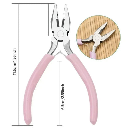 Mini DIY Jewelry Pliers 5" Handcraft with Needle Nose/Round Nose /Long Nose/Bent Nose /Zipper Pliers Linesman For Beading Toolss